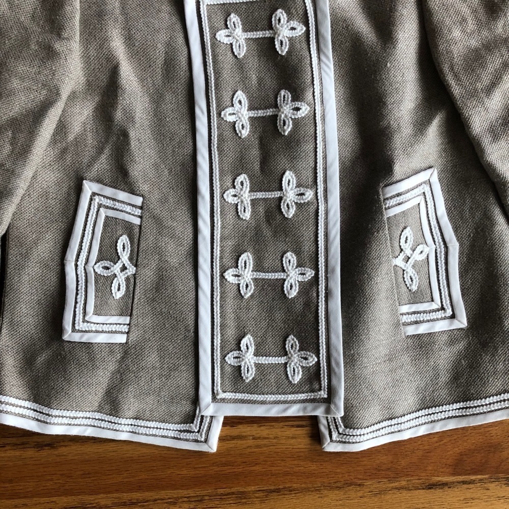3.1 PHILLIP LIM Linen and Silk Embellished Jacket - Picture 4 of 6